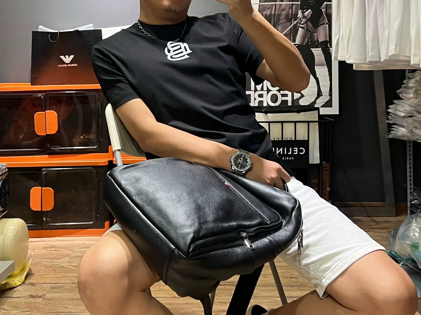 Herr T Shirt Rundhalsad i Is Silke och Bomull - Kvalitets Tränings T Shirt för Avslappnad Stil-2