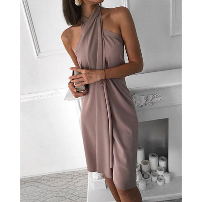 Variant image for Damklänning Halter A-Line Midi Lätt Polyester-1