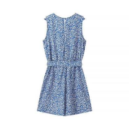Kvinnor Jumpsuit Ruffled Design Elastisk Midja Tygblandning-2