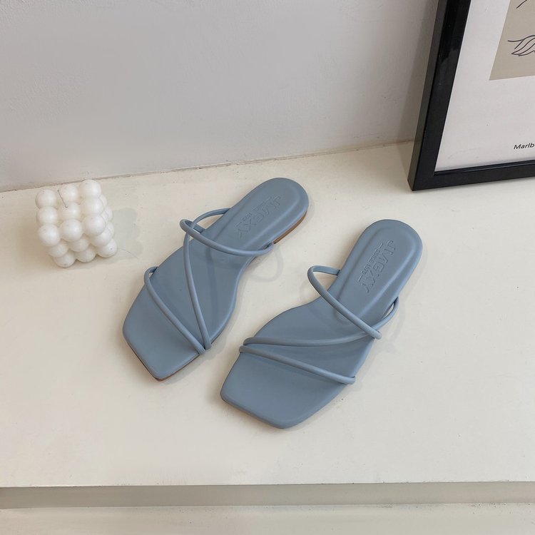 Sandaler Dam med Korsdesign och Fyrkantig Tå – Mjuk Överdel för Komfort och Stil, Rutschfri Sula, Storlek 36-41 6