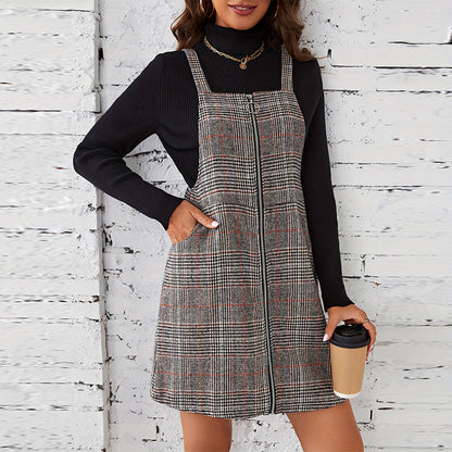 Damklänning A-linjeformad Midi med Mönster och Dragkedja-4