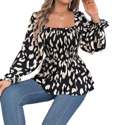 Kvinnors A-line Klänning Snörning Chiffon Blommönster-5