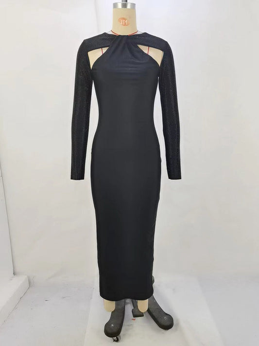 Fina Dam Klänningar Långärmade Elegant Polyester-1