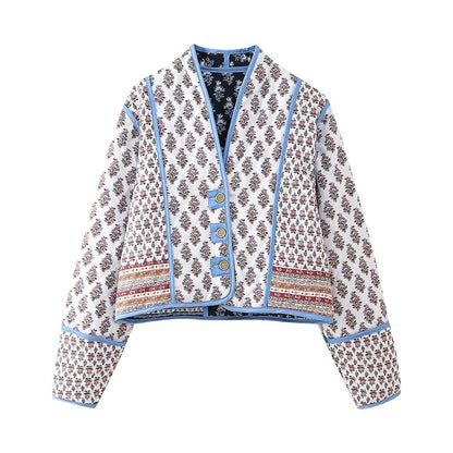 Kvinnors Lätt Jacka Blommönster Mjukt Tyg Elegant Design 5
