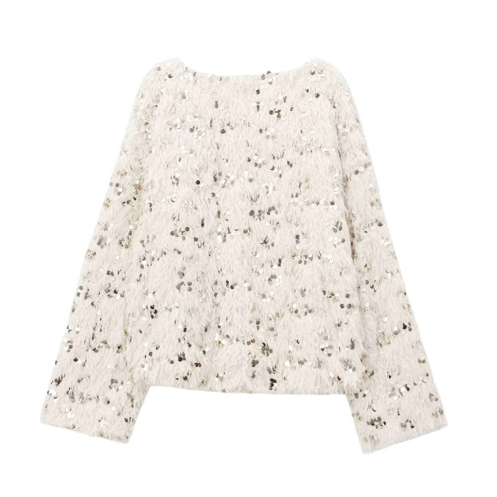 Dam Tröja Rundhalsad med Paljetter 100% Akryl 2