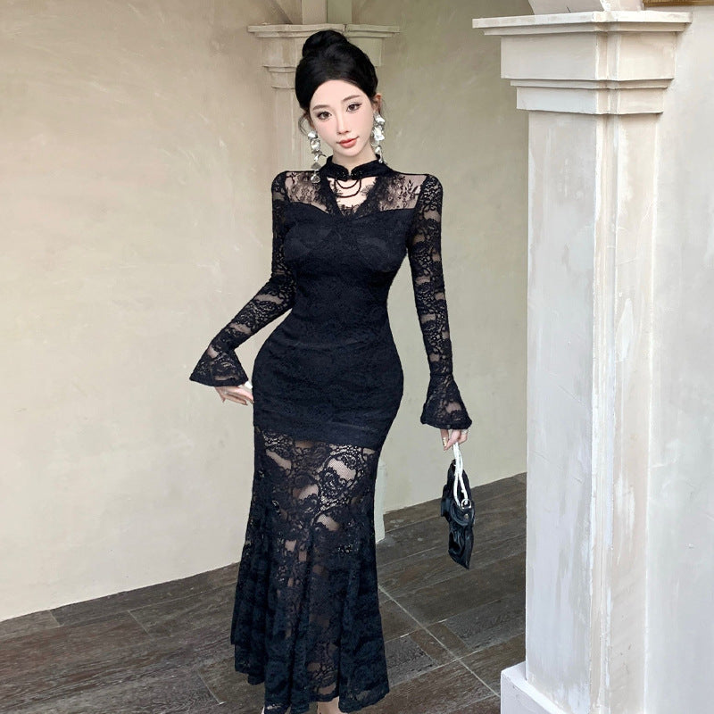 Variant image for Dam Festklänning med Unik Skarvstil i Högkvalitativt Tyg-10