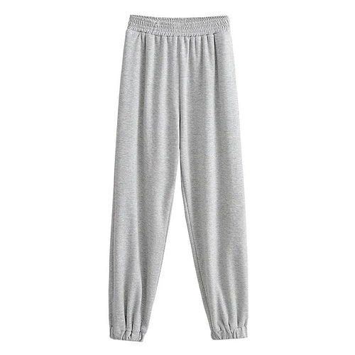 Fritidsbyxor Dam Med Elastiskt Midjeband Smal Ben Mjukt Tyg 1