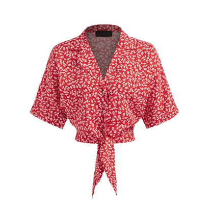 Variant image for Kvinna Kort Skjorta Blommönster Polyester-1