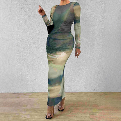 Elegantes Damenkleid aus Elastischem Material – Festliches Kleid für Partys und Besondere Anlässe in Auffälligen Farben und Harmonischen Mustern 7