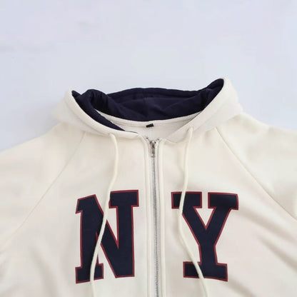 Kvinnors Zip-Hoodie Sportig Design Mjuk Polyester 3