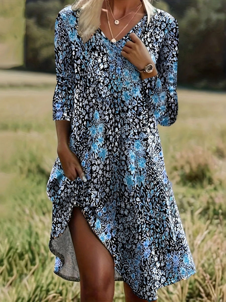 Variant image for Dam Klänning V-ringad A-linjeformad Bomull Polyester-16