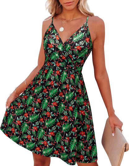 Variant image for Dam Klänning V-hals Justerbara Remmar Andningsbar Bomull-4