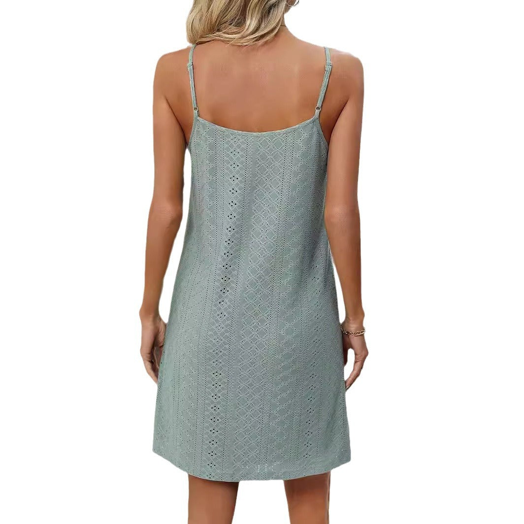 Kvinnors A-Line Klänning Hål V-Hals Jacquard Polyester 6