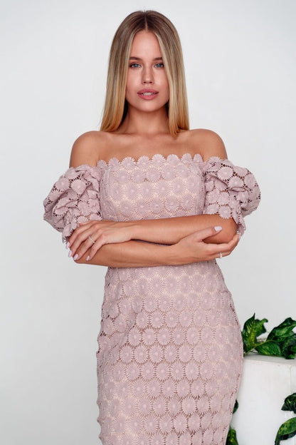 Dam Midiklänning Stropplös Polyester Elegant Midi Klänning-4