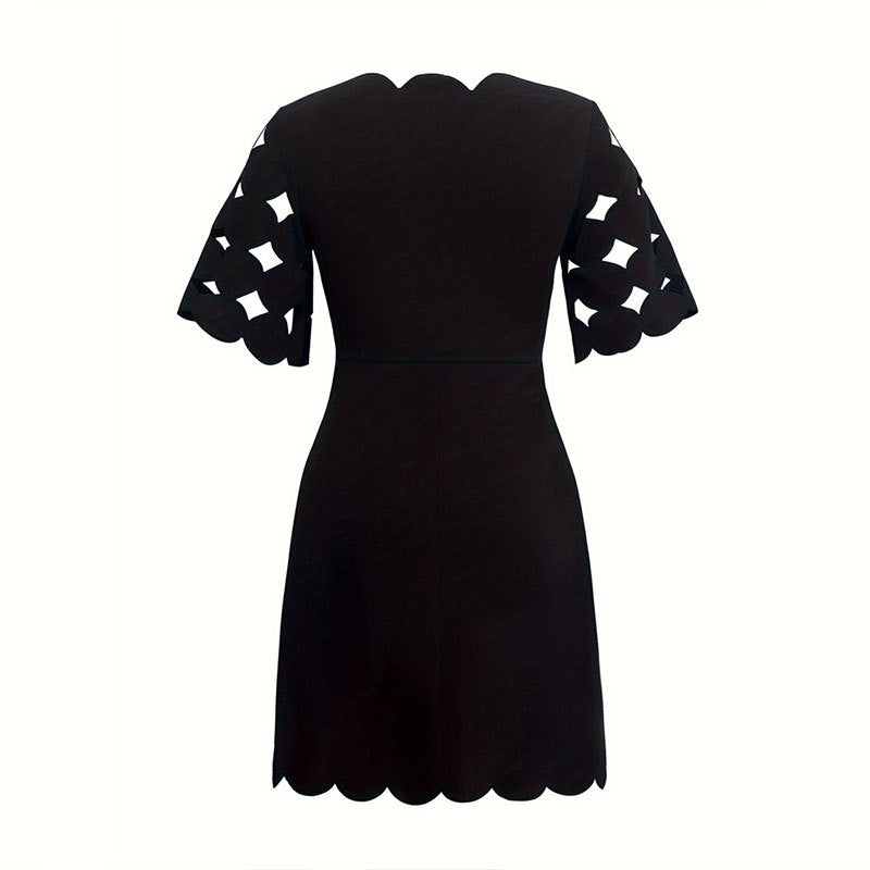 Fina Dam Klänningar Utskurna Ärmar Elastiskt Tyg 5