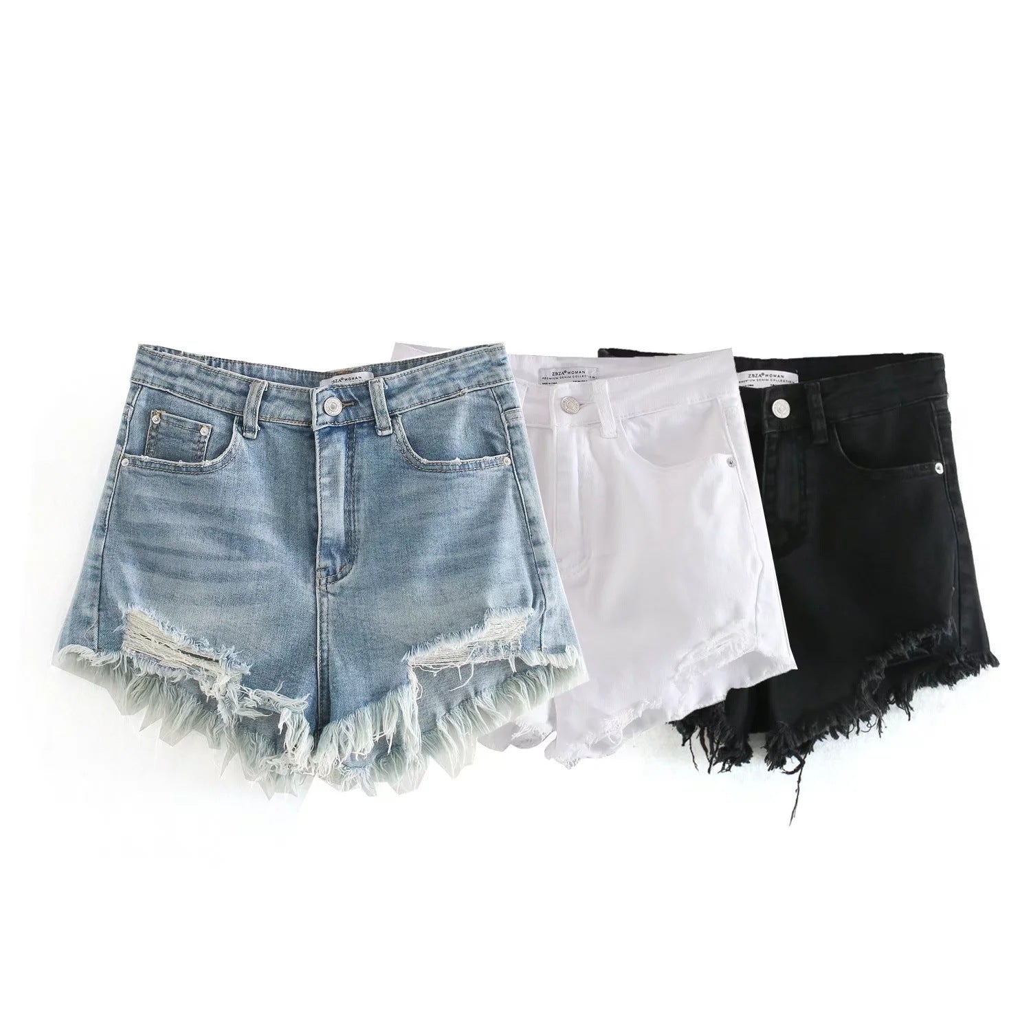 Kvinnors Denimshorts Avslappnad Design Högkvalitativ Denim 2