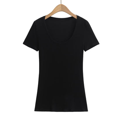 Variant image for Kvinnors T-Shirt Basmodell Rund Hals Bomull-6