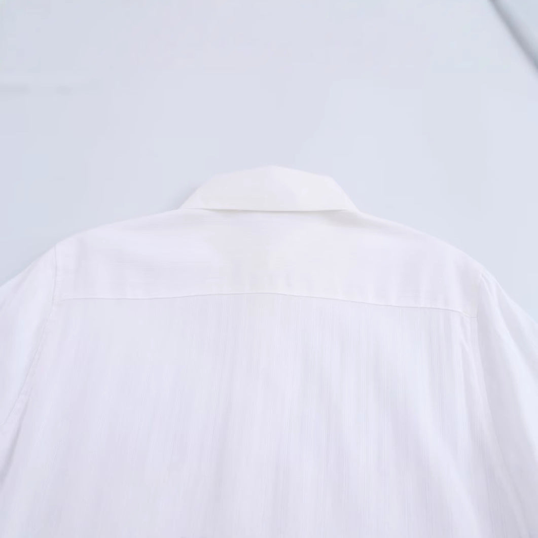 Herrskjorta Polokrage Avslappnad Polyester Patchwork-4