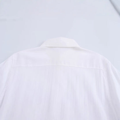 Herrskjorta Polokrage Avslappnad Polyester Patchwork-4