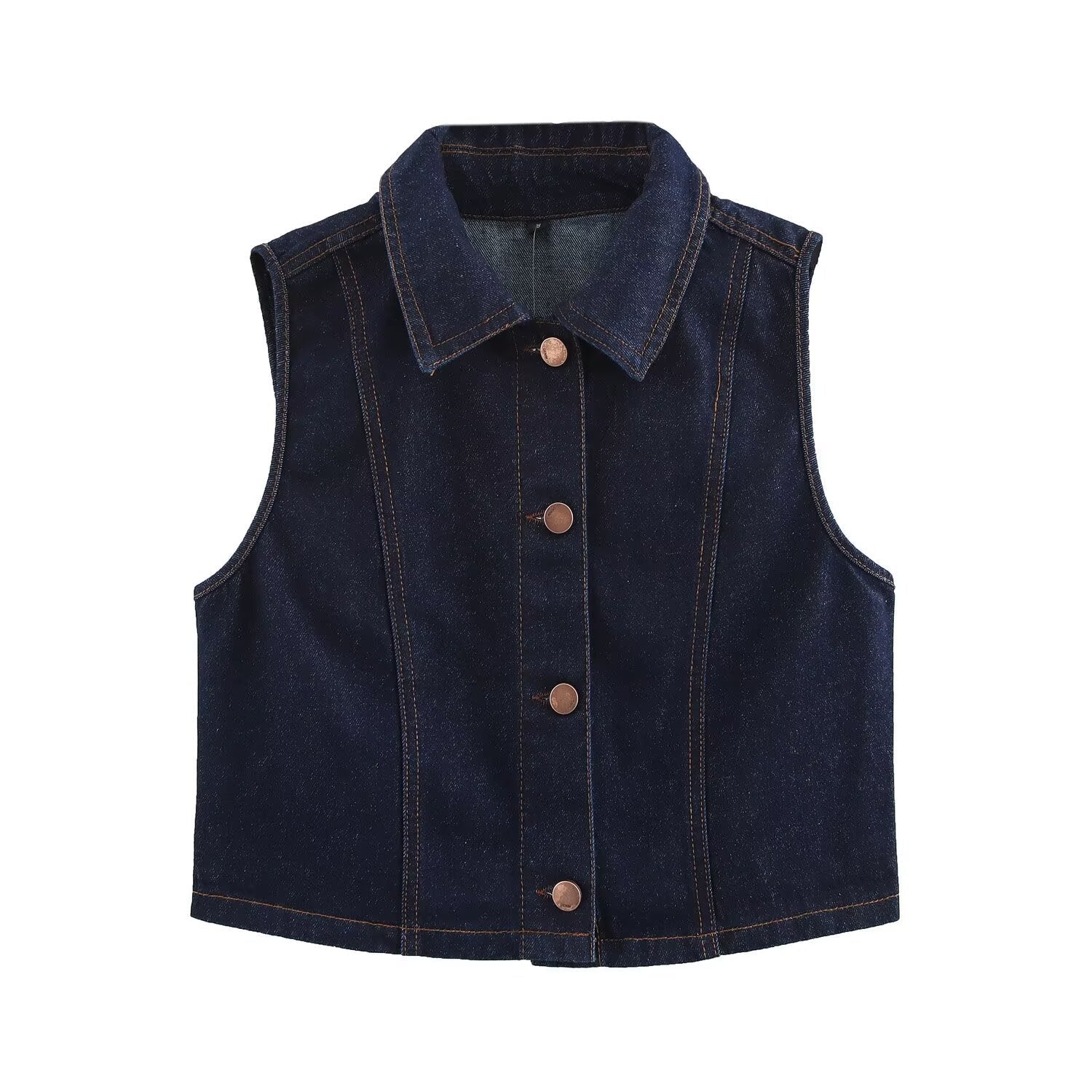 Variant image for Dam Kort Byxdräkt Hög Midja Denim-1