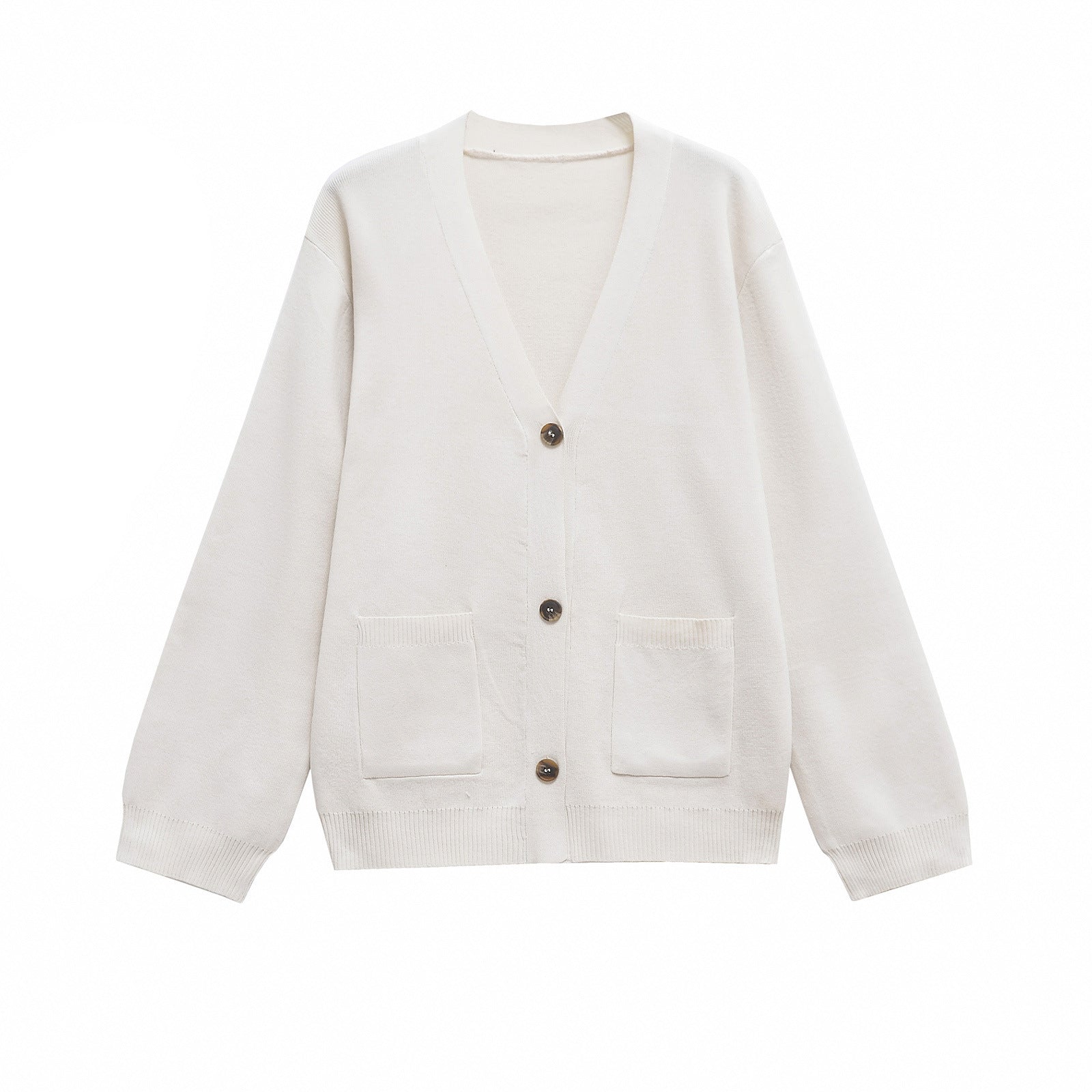 Variant image for Dam Kardigan V-ringad Monokrom Mjuk Akrylblandning-1