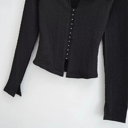 Modern Cardigan för Kvinnor i Elastiskt Material med Elegant Knappspänning – Mångsidig Design i Flera Storlekar och Färger 4