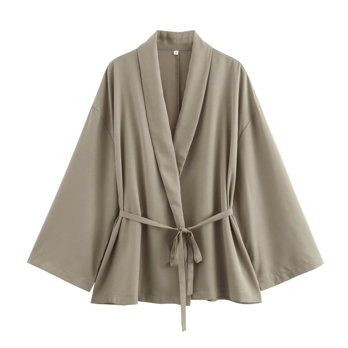 Variant image for Dam Kimonotopp Set med Raka Byxor Polyester Elegant Avslappnad-1