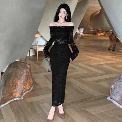 Damklänning Bodycon Slim-Fit Unik Design Högkvalitativt Tyg-3