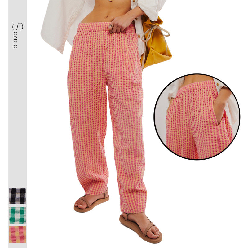 Kvinnors Casual Byxor Jacquard Bomull-2