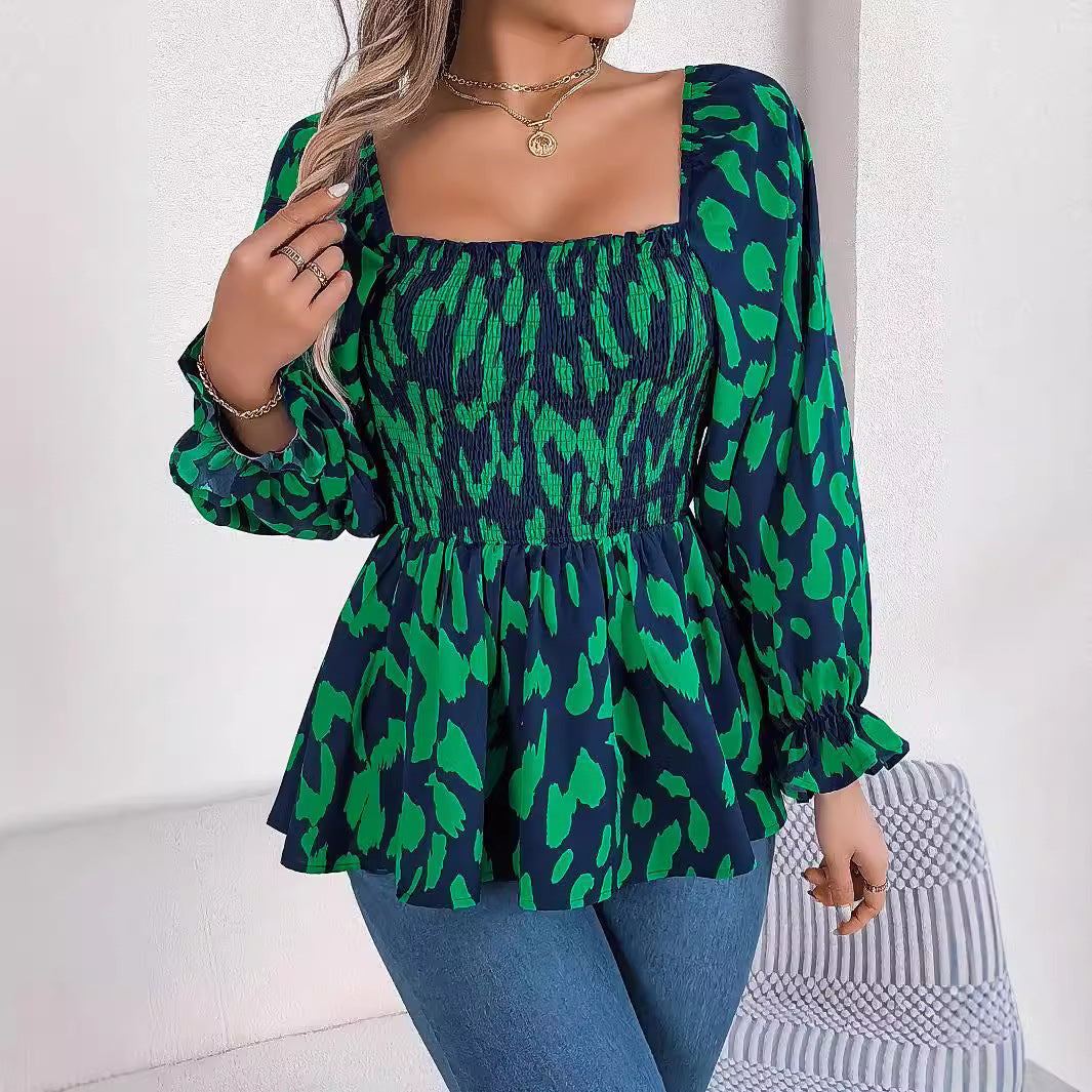 Kvinnors A-line Klänning Snörning Chiffon Blommönster-3