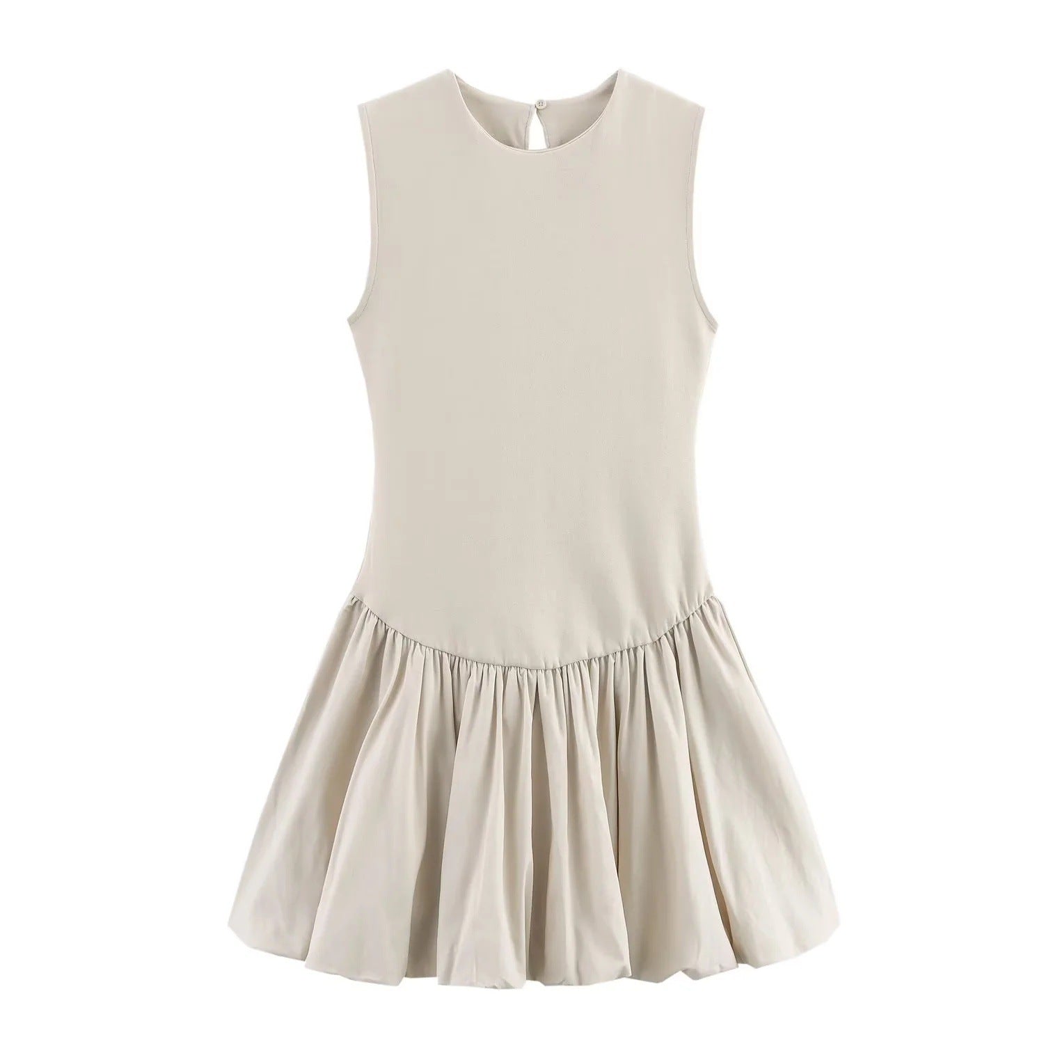Kvinnors Ärm lös Klänning A-linje Voluminös Kjol Andningsbart Tyg 5