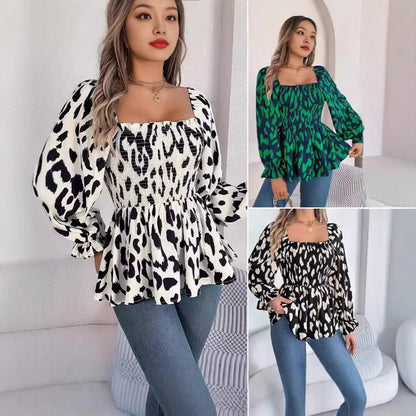 Damklänning Blommig A-Line Långärmad Chiffon-2