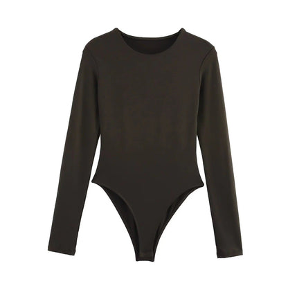 Kvinnors Bodysuit Långärmad Elegant Mjuk Tyg 6