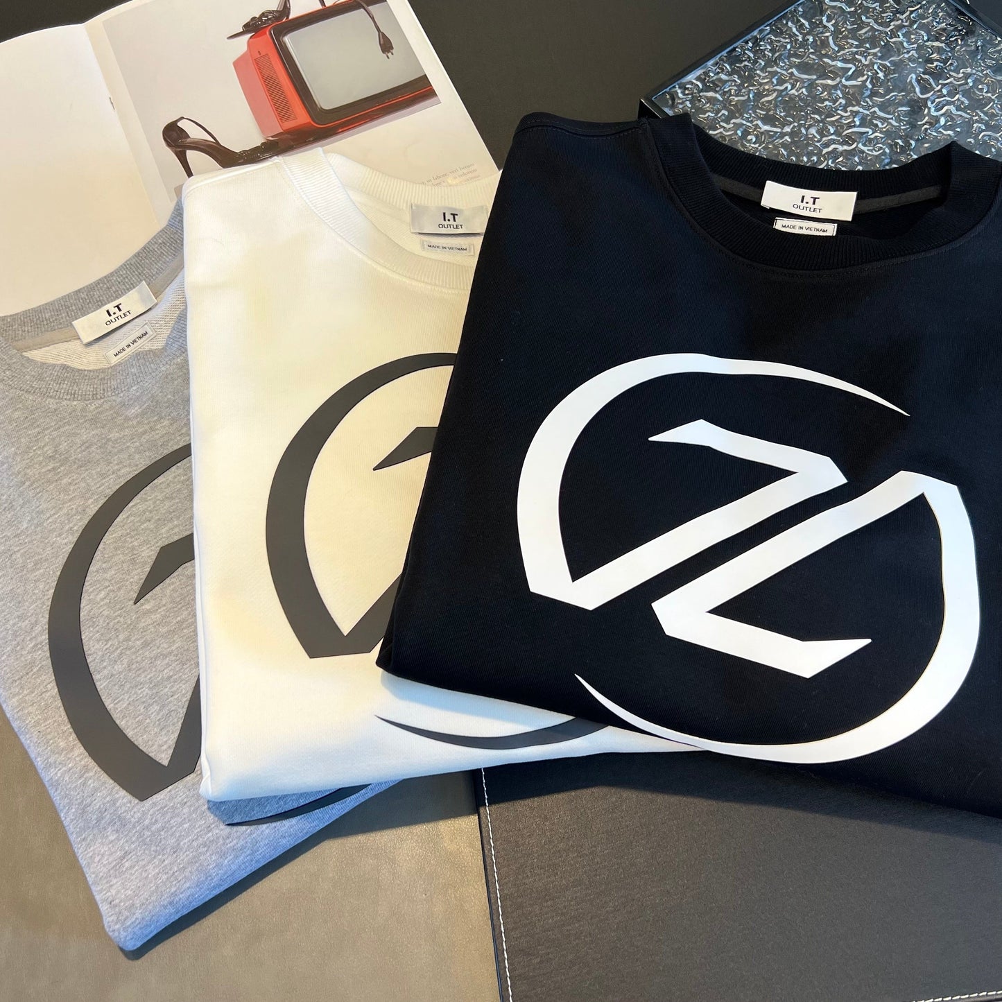 Herr Tröja Tjock Rund Nacke 100% Bomull Lång Ärmar-3