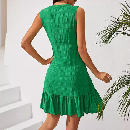 Variant image for Dam Klänning Asymmetrisk Hals Ärmlös Polyester Kort Slim Fit-2