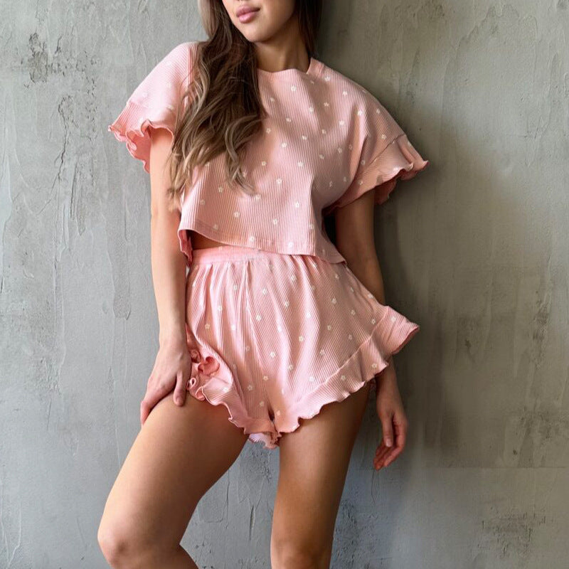 Variant image for Kvinna Casual Set Geometriskt Mönster Polyester Korta Ärmar-9