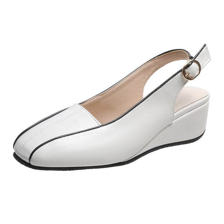 Elegant Slingback Wedges för Kvinnor med Kilsula i Syntetiskt Läder – Trendiga Skor för Vardag och Fest 8