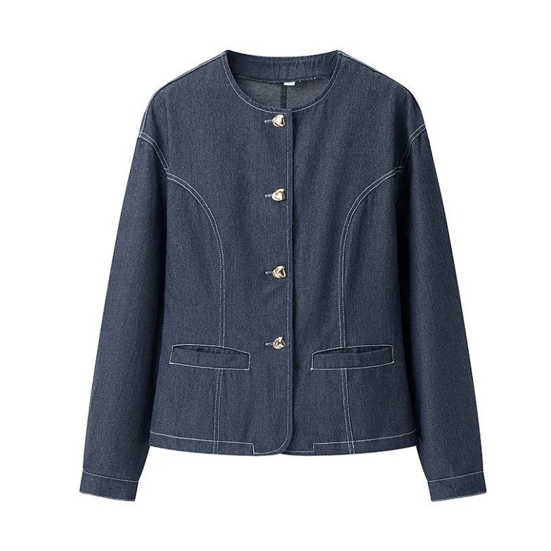 Kvinnors Denimjacka i Högkvalitativ Denim med Modern Design och Skräddarsydd Silhuett – Mångsidig och Elegant 6