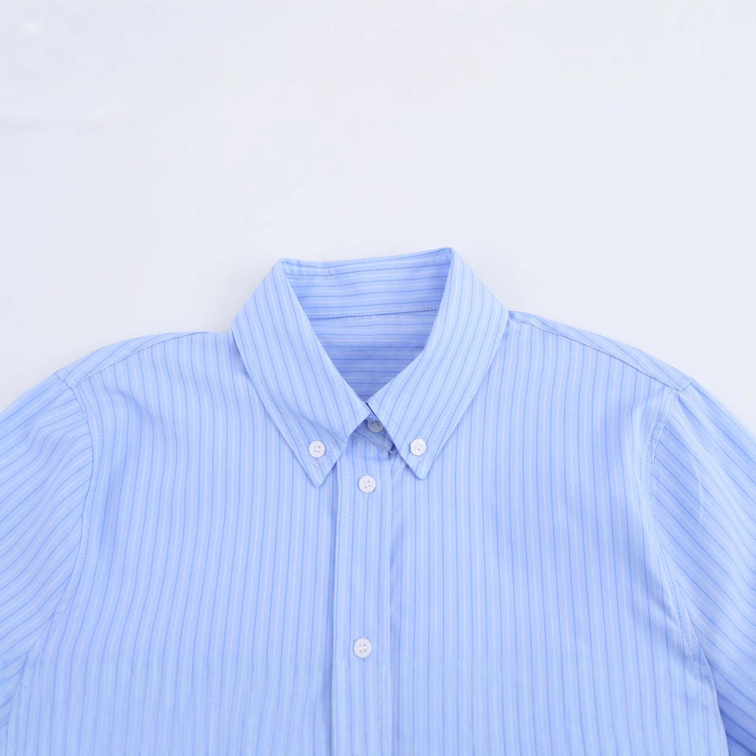 Dam Skjorta Randig Lång Ärmar 100% Bomull-2