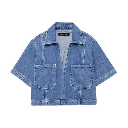 Variant image for Dam Rock Set Denim Skjorta och Byxor Vintage-Inspirerad-1