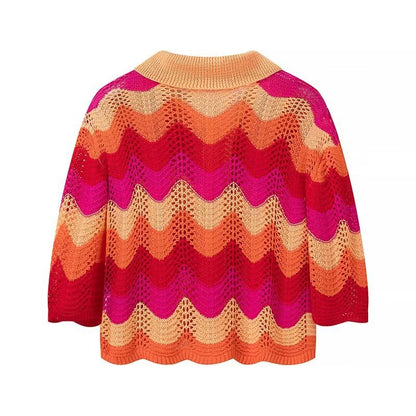 Dam Skjorta Kortärmad Färgblock Polyester-3