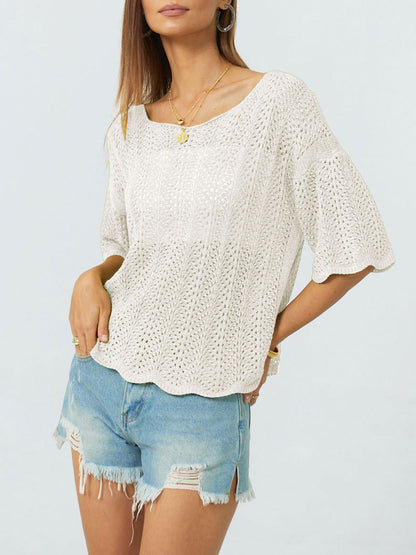 Variant image for Dam Klänning Rund Halsringning Loose Fit Stickad Viskos-5