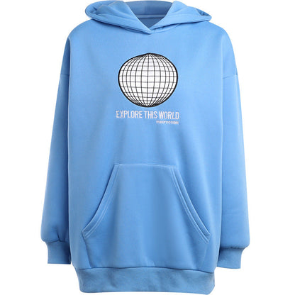 Dam Hoodie Grafisk Design Mjuk Bomullsmix 6