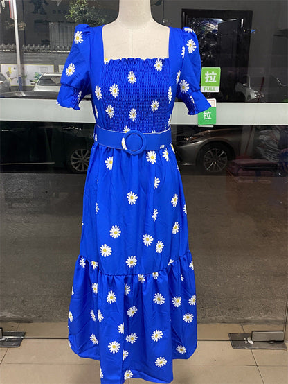 Kvinnors Midi Klänning U-ringad Polyester 9