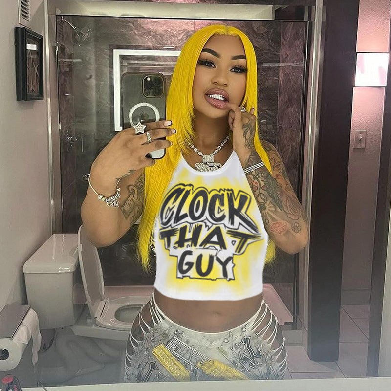 Dam T-shirt Avslappnad Snitt Grafisk Utskrift Bomull-2