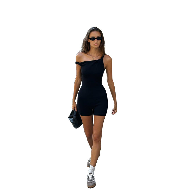 Kvinnors Jumpsuit Asymmetrisk Halsringning Modern Stil Högkvalitativt Tyg-6