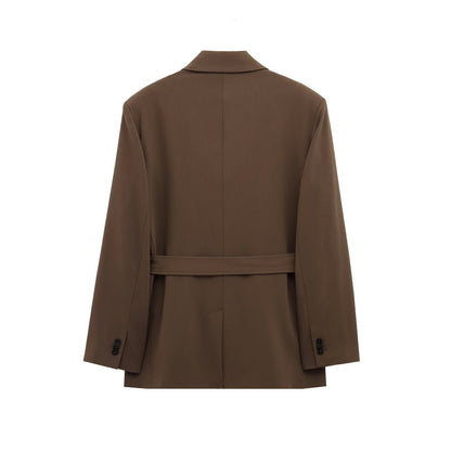 Dam Byxdress Mönstrad med Bälte i Högkvalitativt Tyg-4