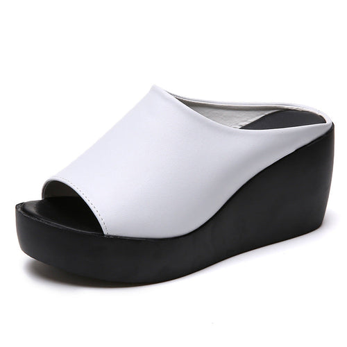 Kvinnliga Pantoletter Kil Design Andningsbart Material-1