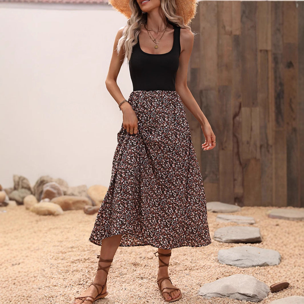 Dam Klänning A-Linje Färgblockerande Polyester-5