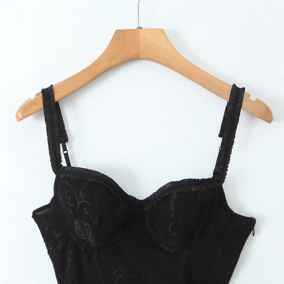 Dam Festtoppar Spaghetti Band 100% Bomull Enkel Design-3